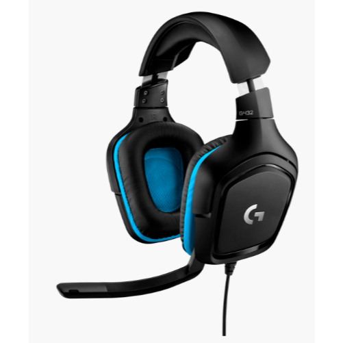 HEADSET GAMER LOGITECH G432 7.1 DOLBY SURROUND, PRETO/AZUL - 981-000769