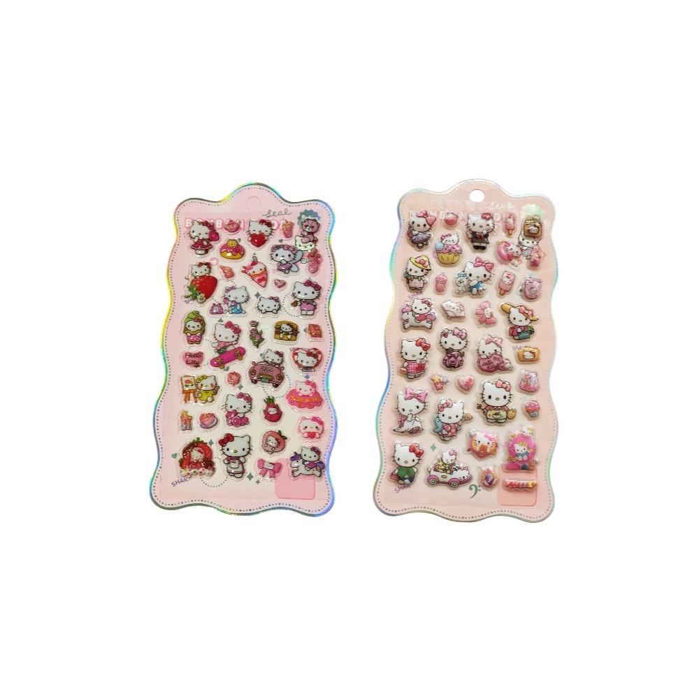 Cartela adesiva 11 x 21cm em relevo 3D - Hello Kitty em Oferta na Shopee