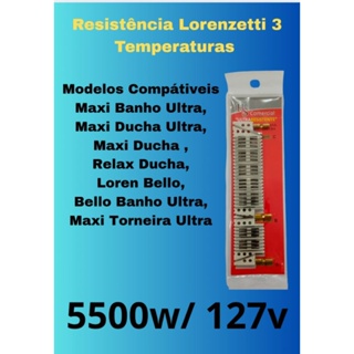 Resistência Tipo LORENZETTI - 3 TEMPERATURAS -5500W -127V-43A em Oferta na Shopee