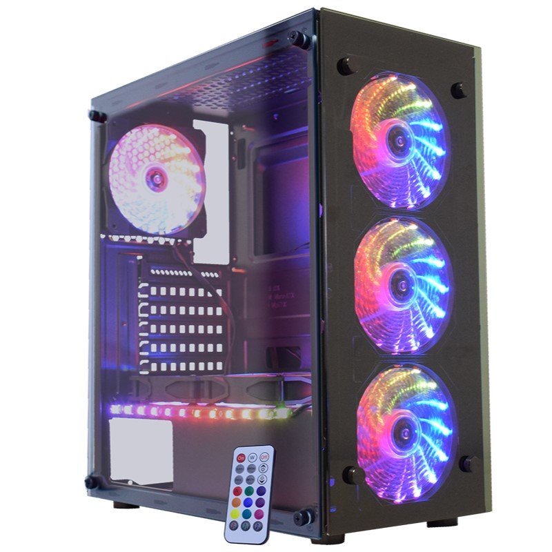 Gabinete Gamer K-mex Cg-03n9 Atlantis Iii Vidro Led Cor Preto