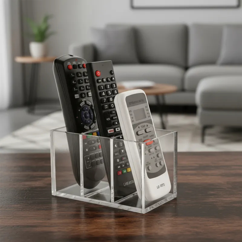Porta Controle Remoto em Acrílico para Mesa (2, 3 e 4 Divisórias)
