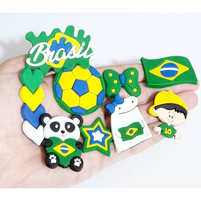 2 ou 3 pins para babuche Brasil Futebol Seleção Brasileira Copa do mundo