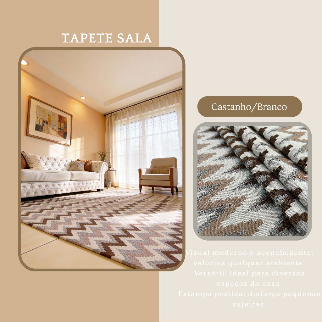Tapete Para Sala E Quarto 2.00x1.40 Não Escorrega Sem Pelo.