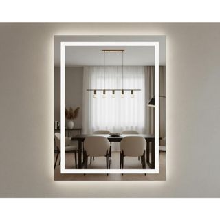 Espelho Com Led Jateado 70x70 Para Maquiagem Penteadeira Quarto/Sala/Banheiro Decorativo Para Parede em Oferta na Shopee