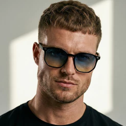 Oculos de Sol Hexagonal Azul Degrade Premium Original Colorido Blogueira uv400 Feminino Masculino