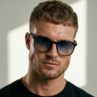 Oculos de Sol Hexagonal Azul Degrade Premium Original Colorido Blogueira uv400 Feminino Masculino em Oferta na Shopee