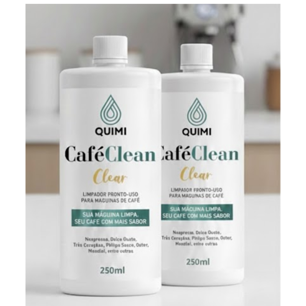 Kit Limpa Máquina de Café Cafeclean Clear Limpador e Descalcificante Máquina Café Todas Marcas 500ml