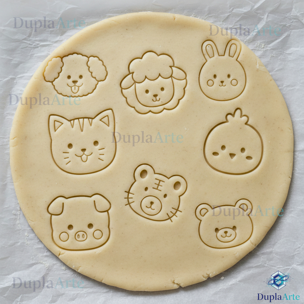 Kit 8 Cortadores e Marcadores Massas – Fazendinha Feliz em Oferta na Shopee