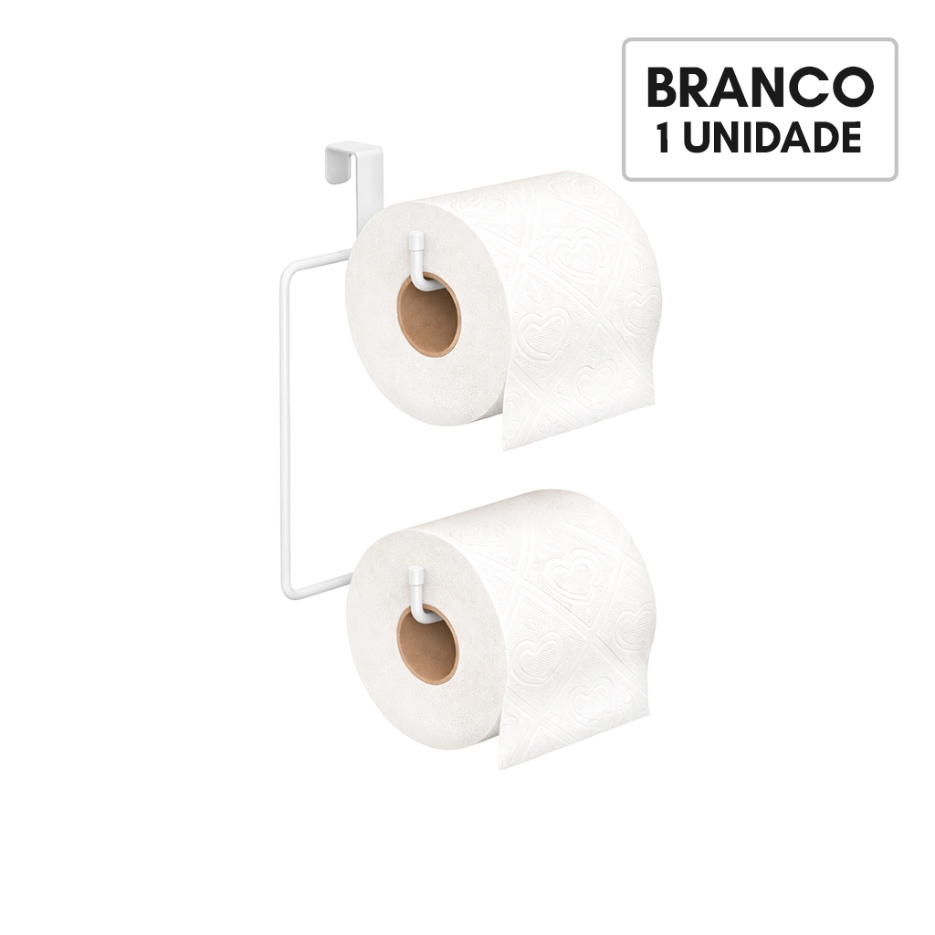 Suporte Duplo Porta Papel Higiênico Sem Furo Encaixe Caixa Acoplada Resistente Luxo