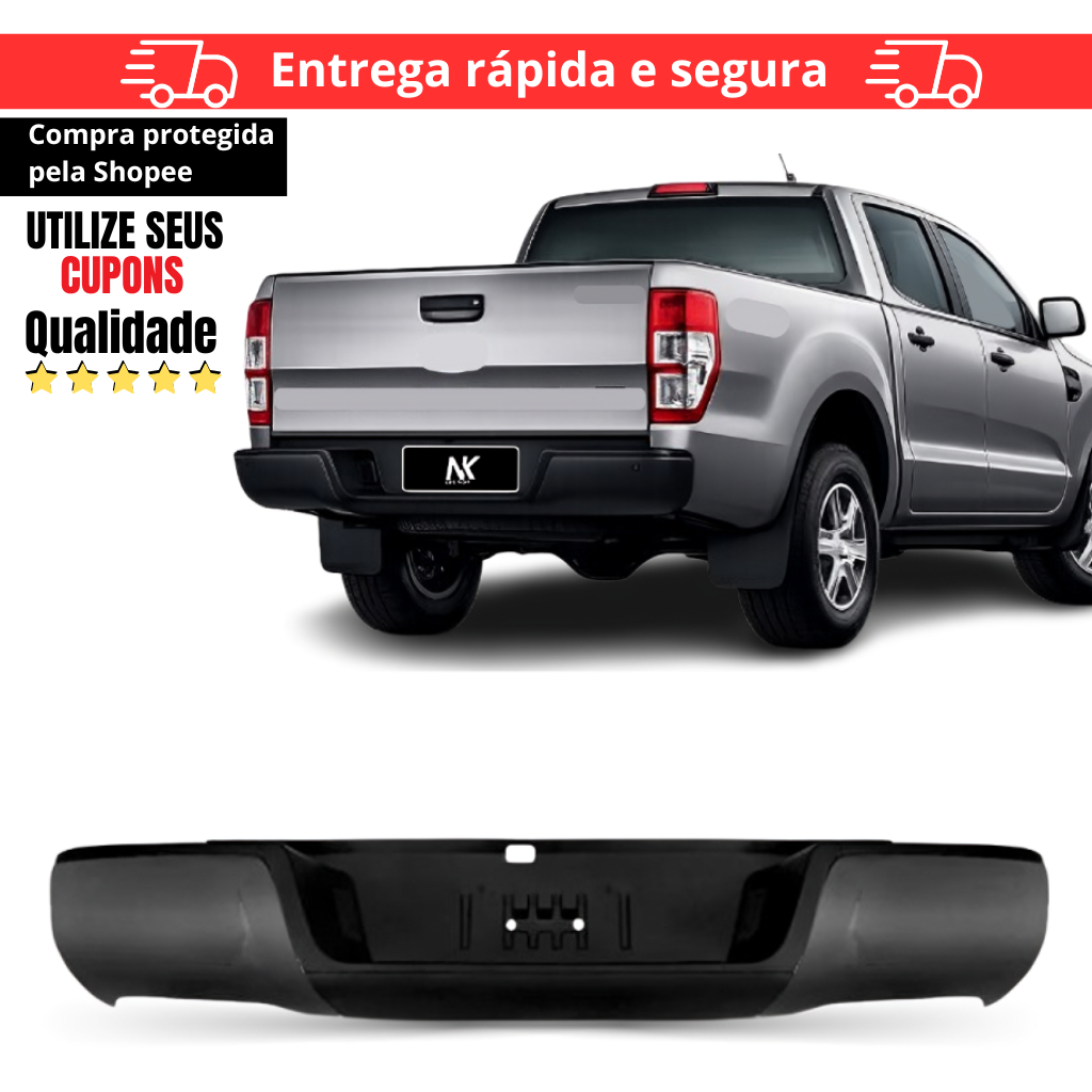 Parachoque Traseiro Ranger 2013 2014 2015 2016 2017 2018 2019 2020 2021 2022 2023