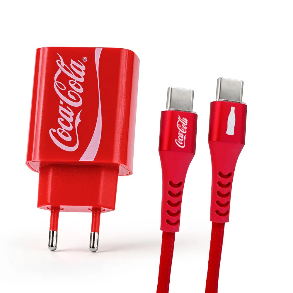 Kit de Carregamento Turbo USB-C 30W Vermelho | Coca-Cola em Oferta na Shopee