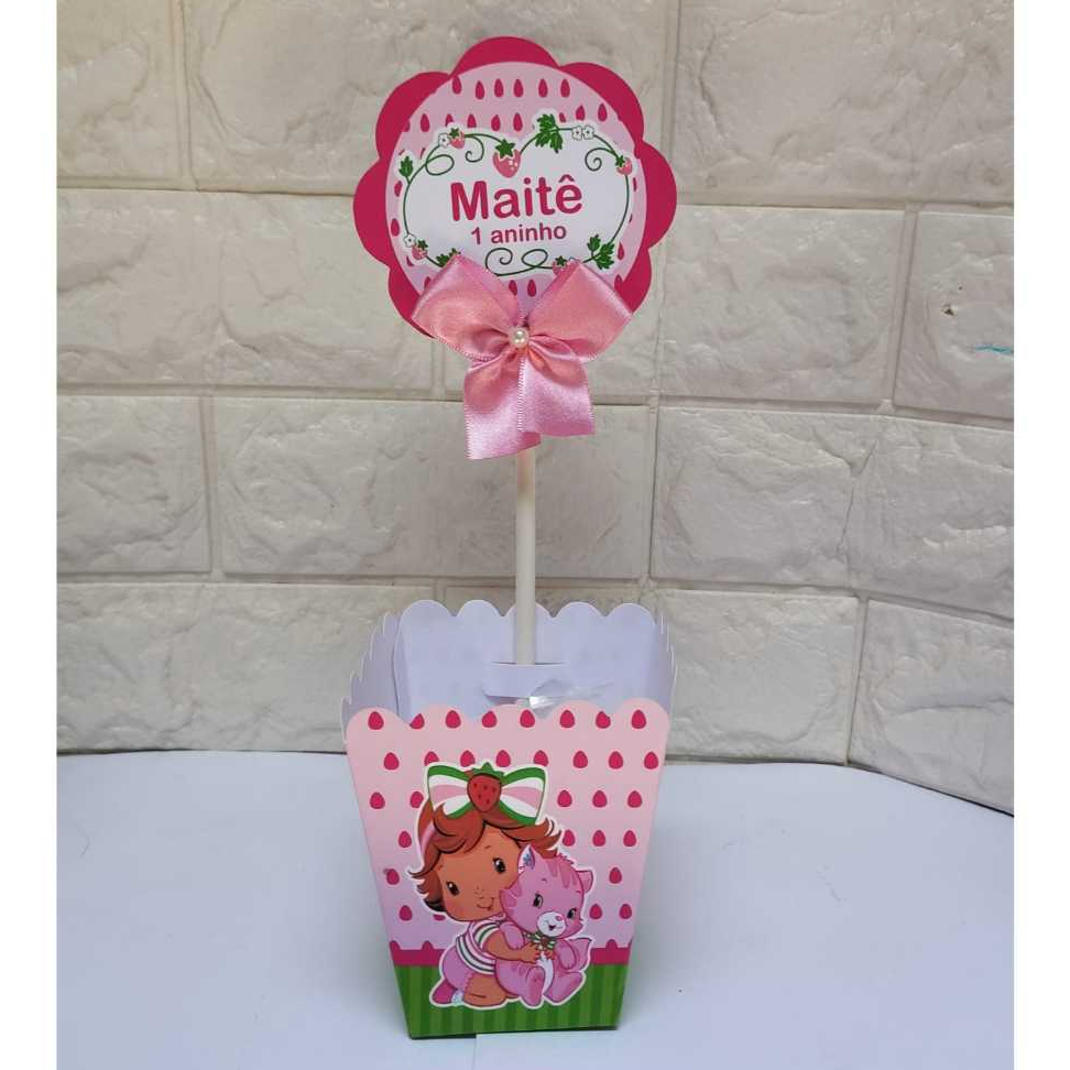 Centro de Mesa Cachepot da Moranguinho Baby Cute Personalizadas Lembrancinhas Festa infantil Aniversario  Caixinhas