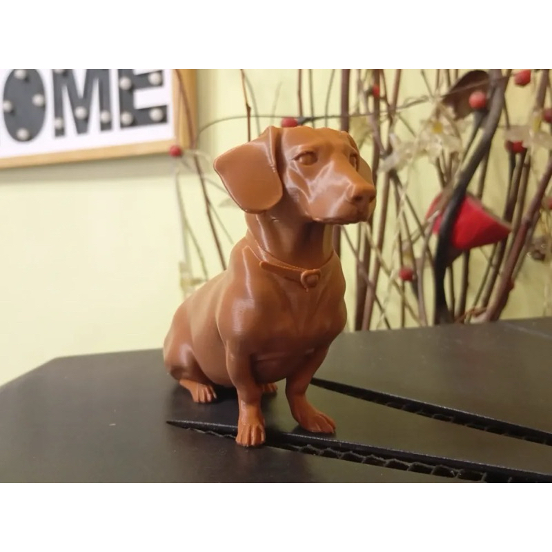 Escultura decorativa cachorro salsicha sentado | decoração de casa em Oferta na Shopee