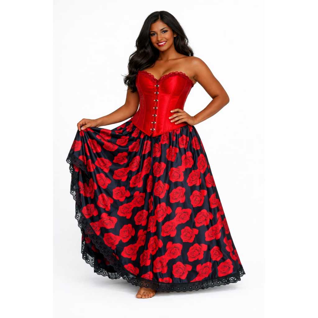 Roupa Feminina Saia Pomba Gira 4m Roda Umbanda Candomblé Esquerda