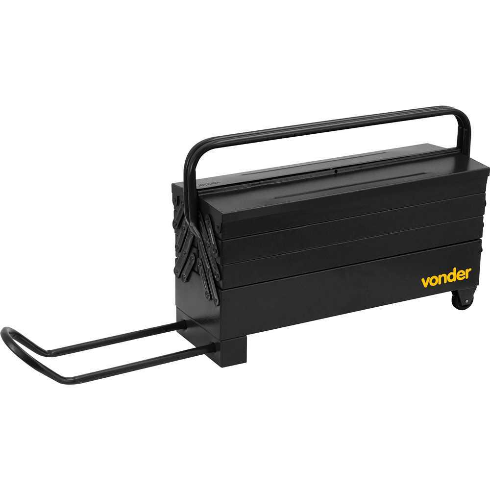 Caixa Metálica Sanfonada 7 Gavetas Roda 60x19x24cm Vonder