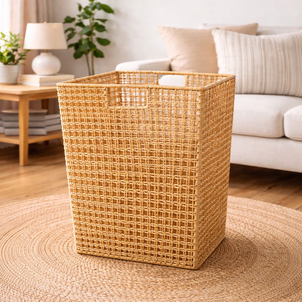 Cesto Organizador Grande em Palha Organização de Brinquedos e Bagunça TAM 50x34