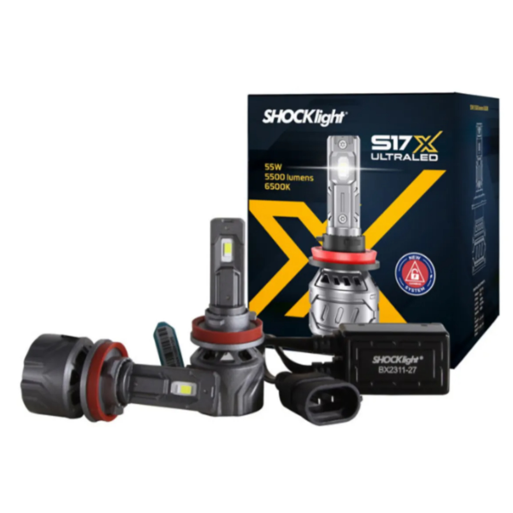 Par Lampada Ultra Led Shocklight S17x 55w 6500k 5500lumens por lampada 11000 Lumens total
