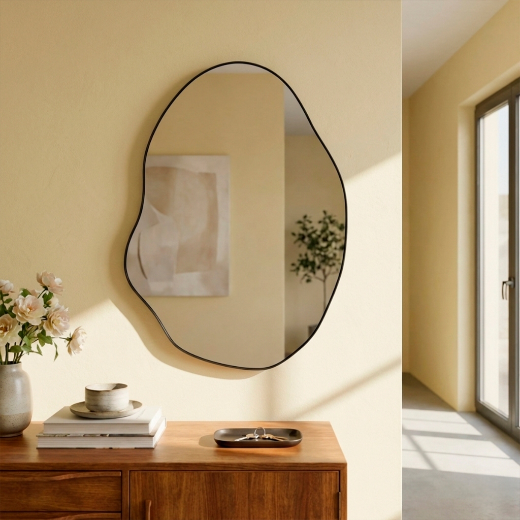 Espelho Grande Decorativo Orgânico Pinterest 55x75 Mod. Rubi em Oferta na Shopee