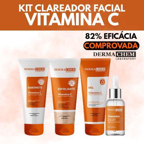 Kit Skin Care Anti Idade Clareador Facial Melasma Vitamina C peles com Manchas 4 Itens