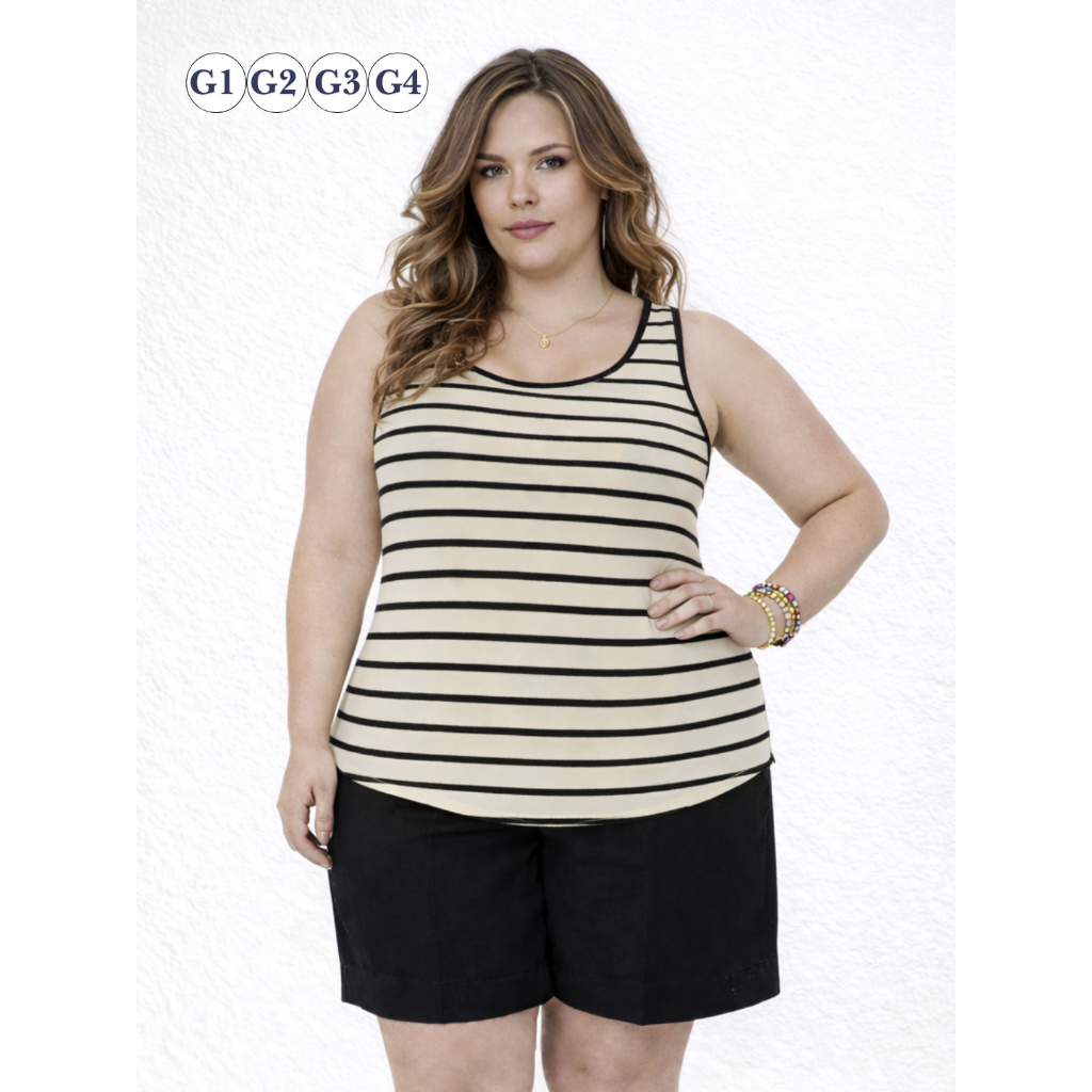 Regata Plus Size Feminina Tapa Bumbum Academia Listrada G1 ao G4 Tamanho Grande Verão em Oferta na Shopee