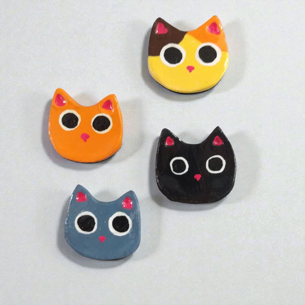 Imãs de Geladeira, Gatinhos Diversos de Cerâmica Fria