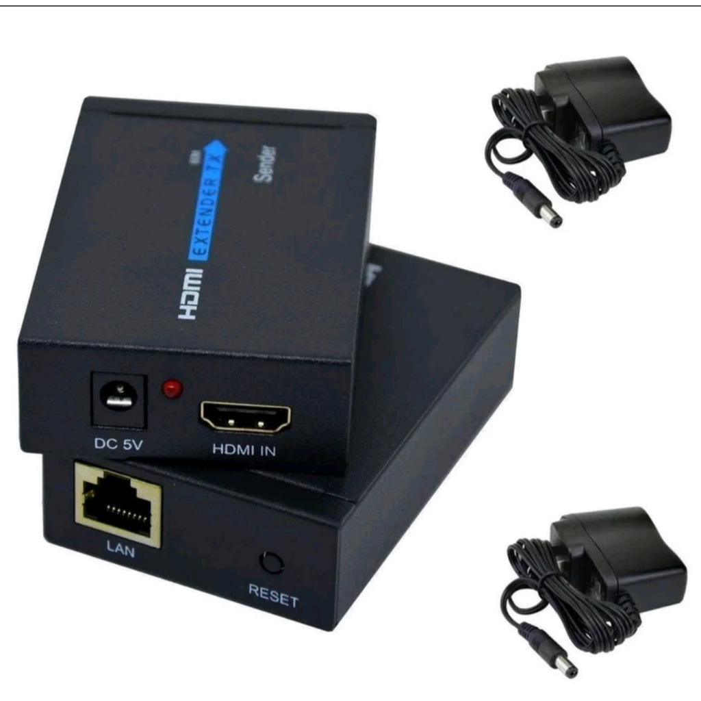 Extensor Hdmi Rj45 Ate 60m 60 Metros Adaptador Cabo Rede Cat 6 7