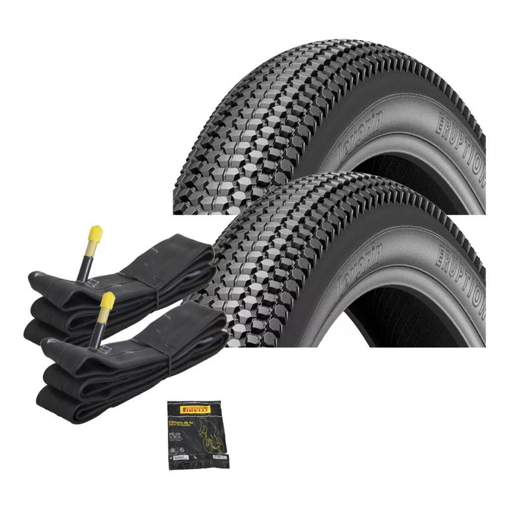 KIT PAR PNEU ERUPTION 29 + CAMARA 29 PIRELLI em Oferta na Shopee