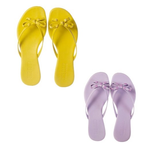 Rasteirinha Feminina Free Flats Chinelo Laço com Spike Lavanda e Amarela Leve e Confortável