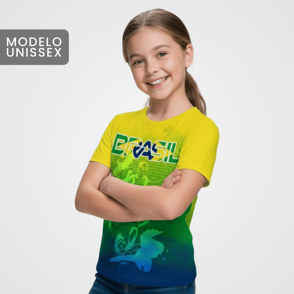 Camiseta Infantil Brasil Copa 2026 Camisa Seleção Brasileira Roupas Criança Torcida Futebol Unissex