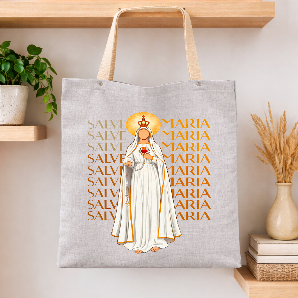 Bolsa Ecobag Material Linho Sataurno Lançamento Estampa Ave Maria Sacola Estilosa em Oferta na Shopee