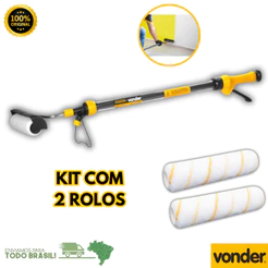 Rolo De Pintura Com Reservatorio Para Rolo de Tinta Vonder Profissional 2 Rolos de Espuma Premium