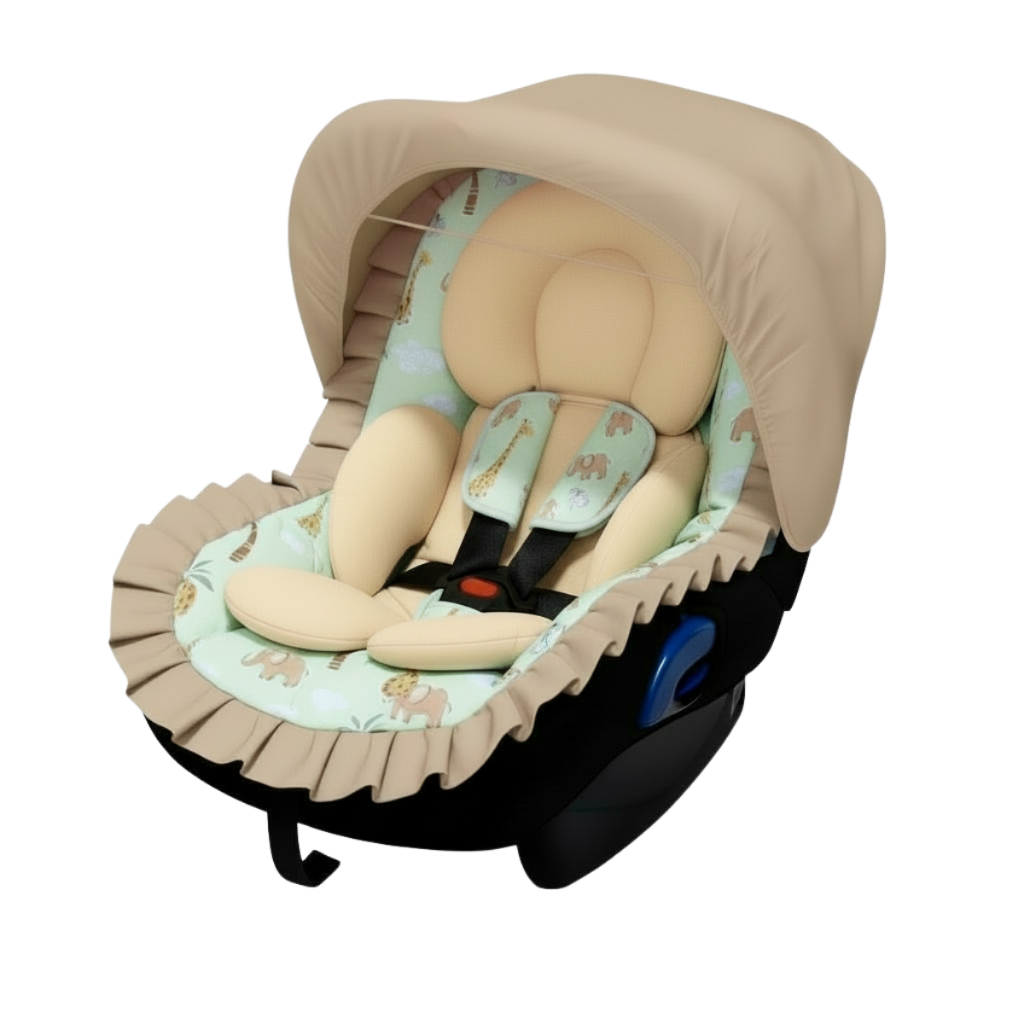 Capa de Bebe Conforto Acolchoada Jogo Protetor de Cinto Capota Solar e Apoio Redutor para Bebê 100% Algodão em Oferta na Shopee