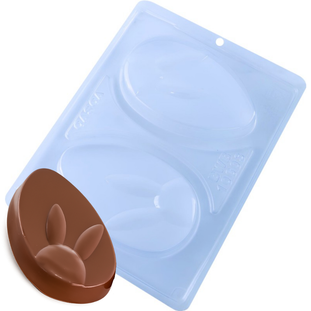 Forma Tablete Ovo Coelho Páscoa 3 Partes Silicone 10603 BWB em Oferta na Shopee