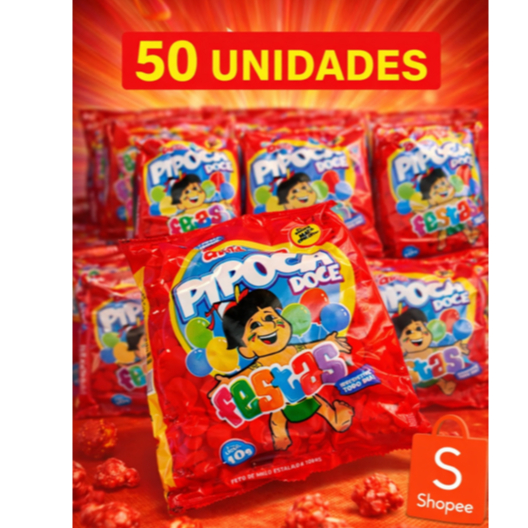 Fardo - Saco de Pipoca Aritana com 50 unidades de 10g - Festa em Oferta na Shopee