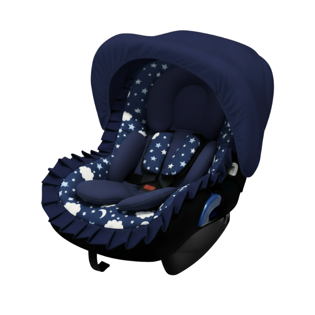 Kit Capa de Bebe Conforto + Apoio Redutor + Protetor de Cinto + Capota Solar 100% Algodão