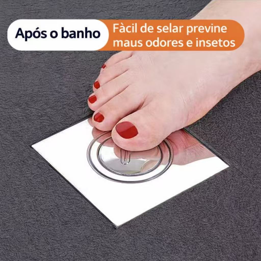 Ralo Inteligente Click Up em Aço Inox Acionamento por Toque Banheiro  sanitario sacada em Oferta na Shopee