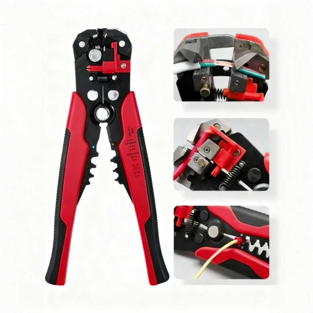 Alicate 5 em 1 para Eletricista Profissional com Descascador de Fios Cortador e Crimpador