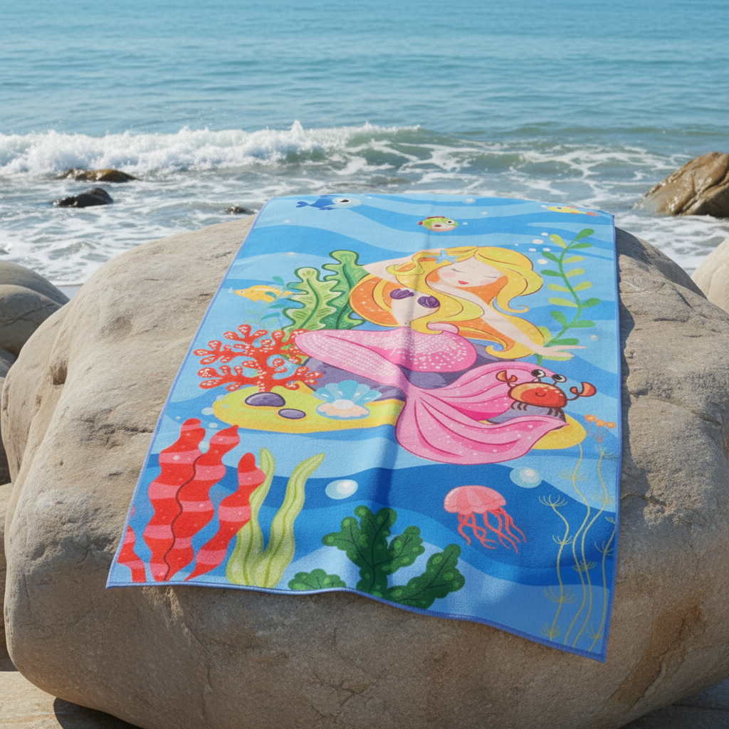 Toalha Infantil Importada 70% Algodão 1,20x60cm | 8 Estampas | Super Macia Absorvente | Banho/Praia/Piscina | QUEEN SHOP