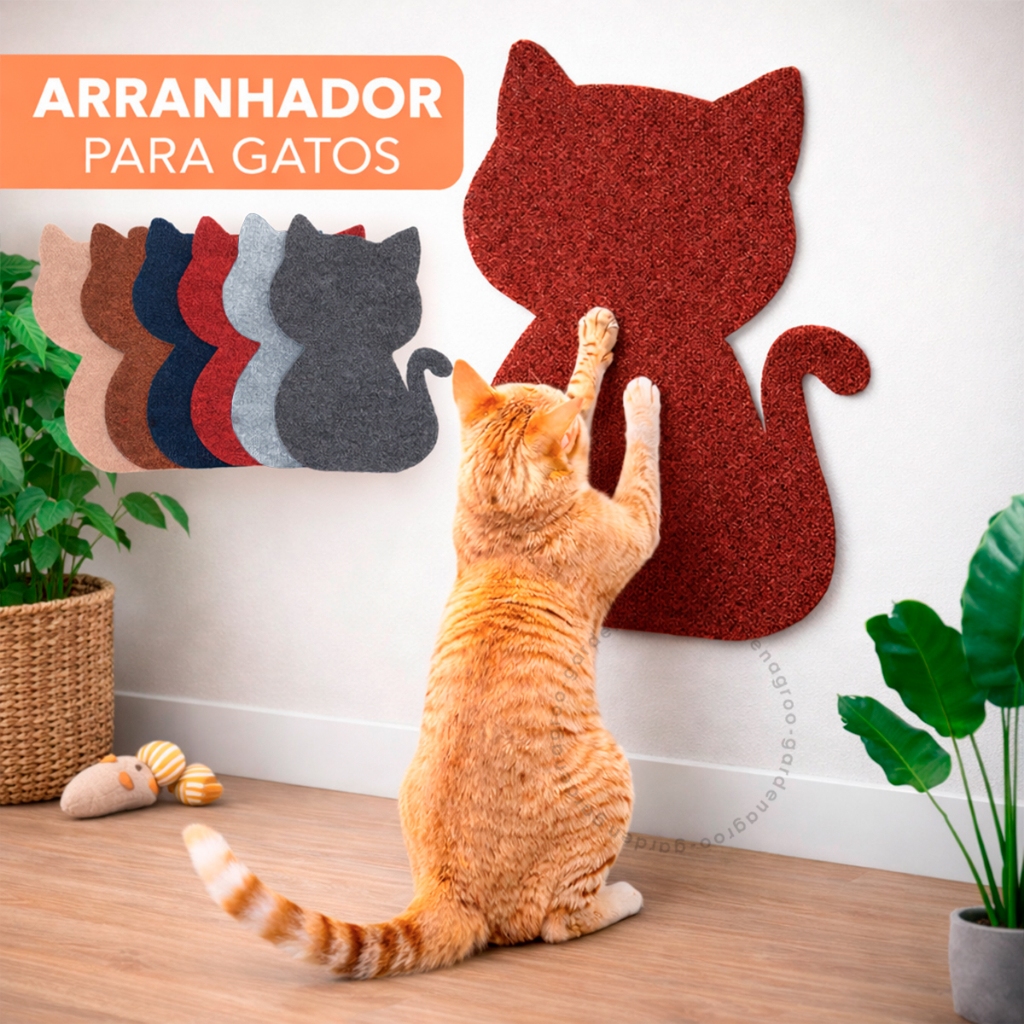 Arranhador Adesivo Gato Protetor Sofá Móveis Auto Colante Silhueta Corpo Carpete Poliéster Premium
