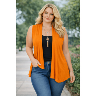 Colete Alongado Plus Size Feminino Leve Sem Manga Caimento Solto Moda Casual em Oferta na Shopee