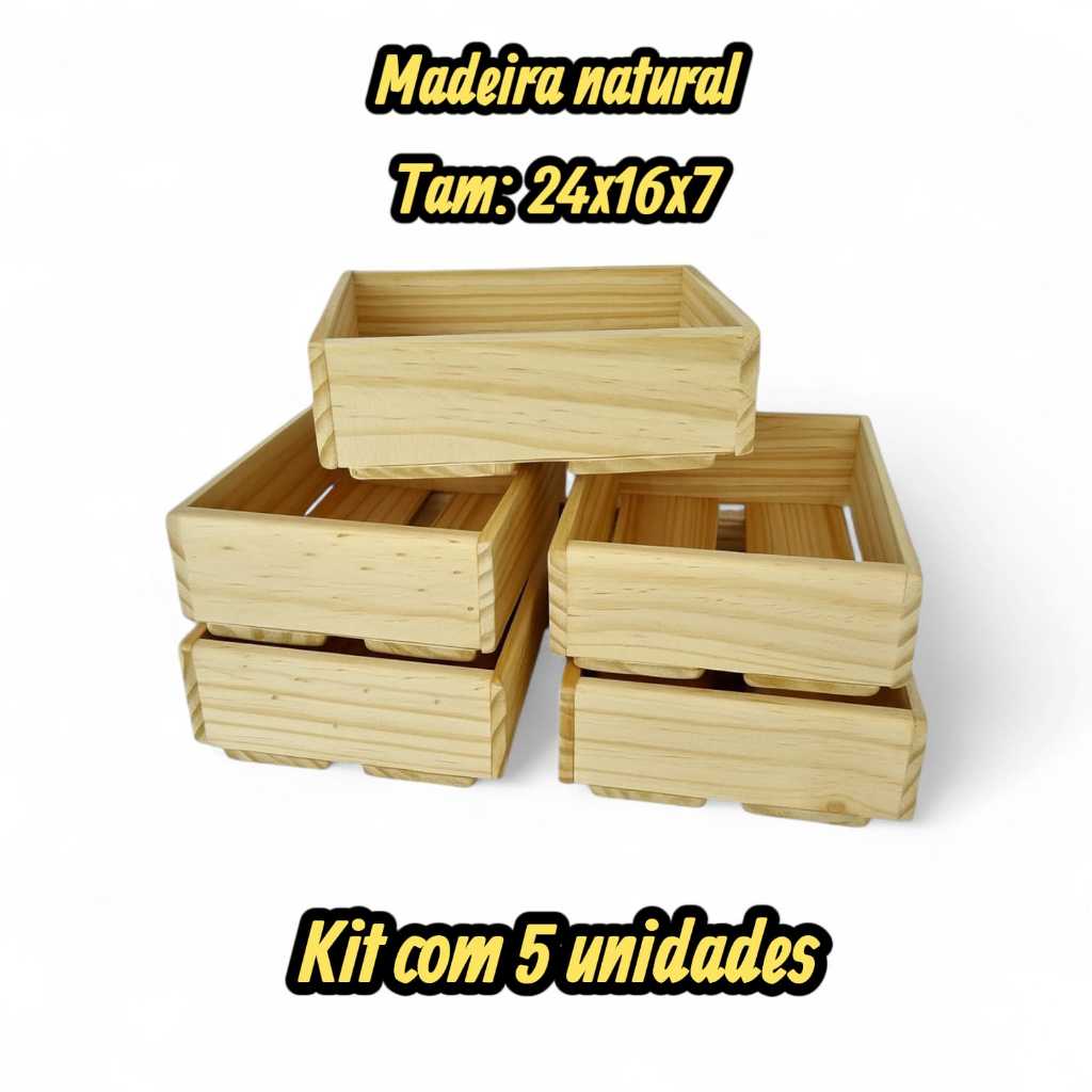 Kit 5 Cesta de Madeira Pinus , presentes, decoração cesta café da manhã , dia das mães , artesanal