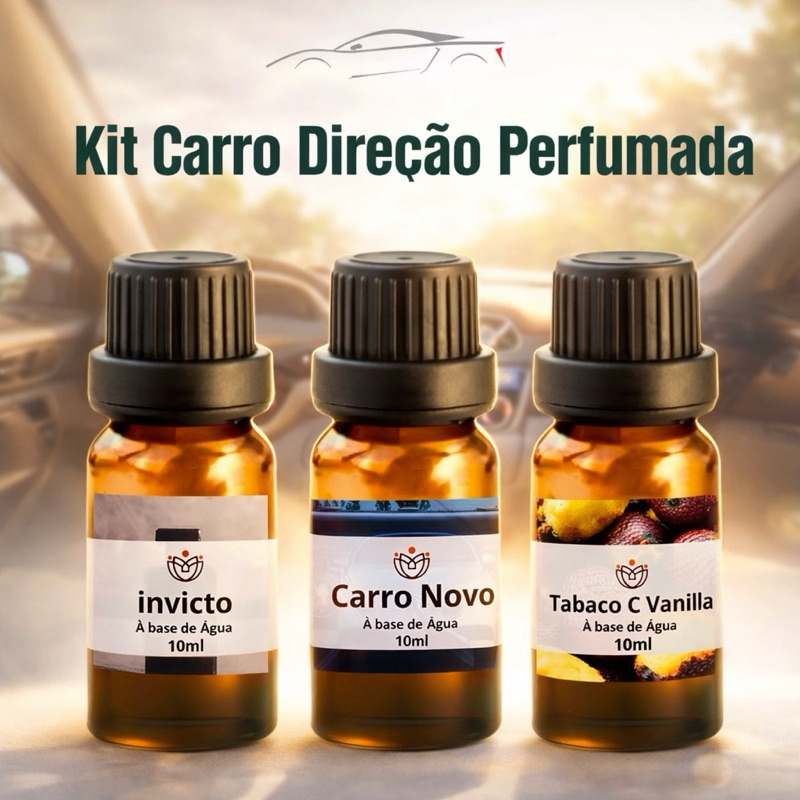 Kit Carro Direção Perfumada  3 Essências a base de Água para umidificador e difusor de ambiente em Oferta na Shopee