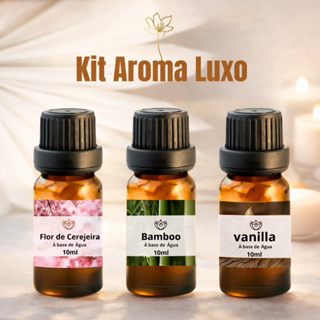 Kit Aroma de luxo 3 Essências  Para Umidificador e difusor de ambiente 10ml a Base de Água em Oferta na Shopee