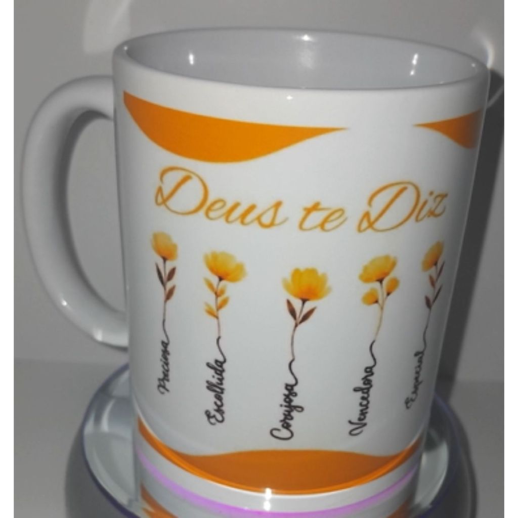 Caneca de Porcelana Personalizada Cristã “Deus te Diz” – Salmos 46:5
