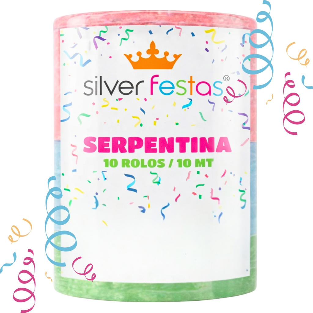 Serpentina Decorativa Silver Festas 10 Rolos 10 Metros – Ideal para Carnaval e Festas em Oferta na Shopee