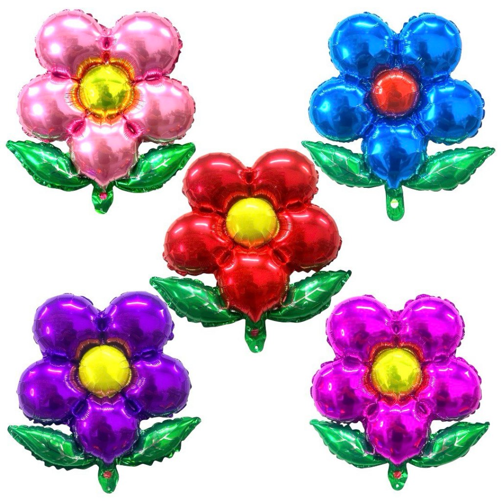 10 Balão Metalizado Flor Jardim Vermelho Branco Rosa Azul Roxo Pink Amarelo 50cm - festa decoração em Oferta na Shopee