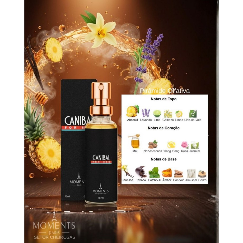 Canibal - Perfume Masculino 15ml - Moments Paris- Animale