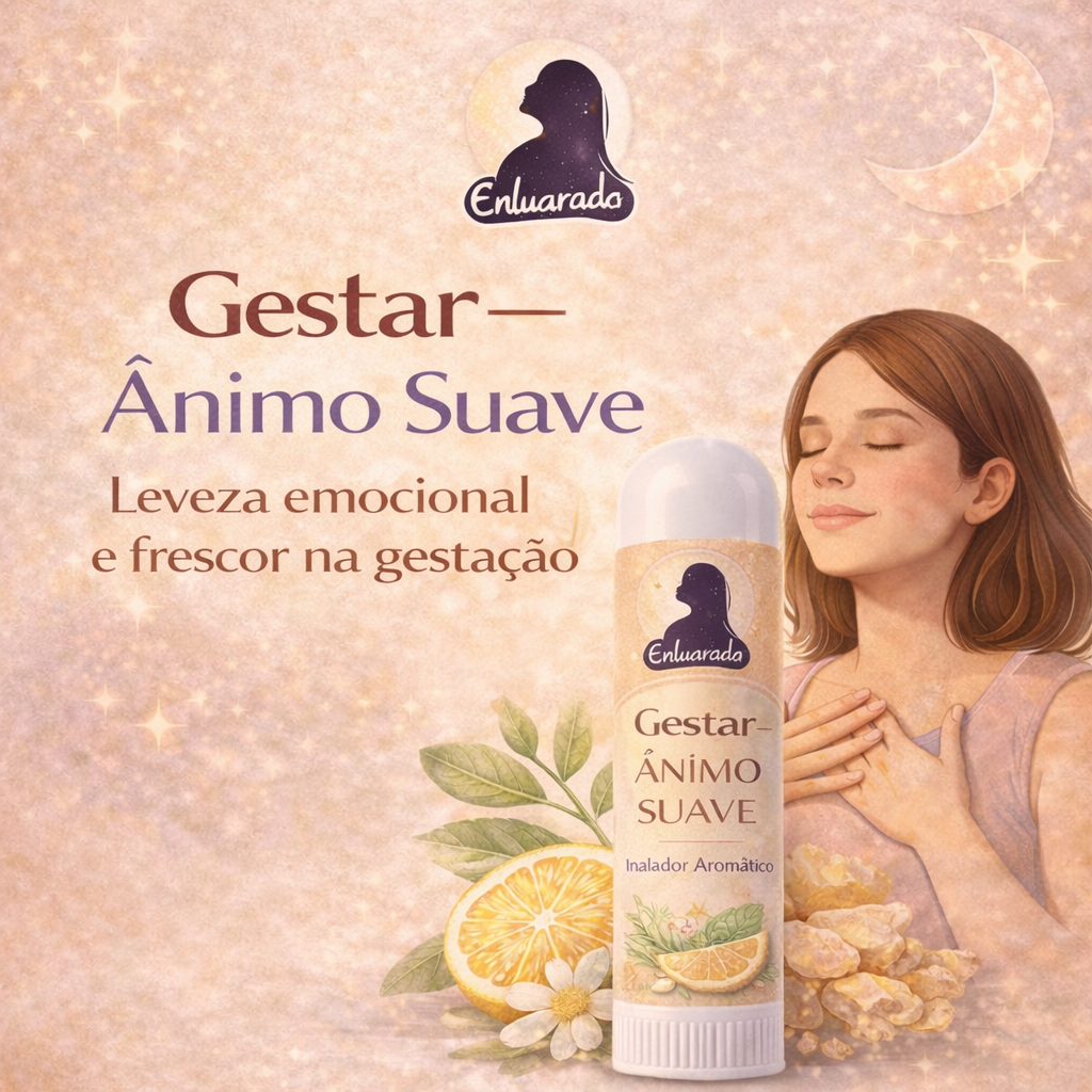 Inalador Aromático para Gestantes Gestar Ânimo Suave | Equilíbrio Emocional | Bergamota Italy + Olíbano | Acolhedor