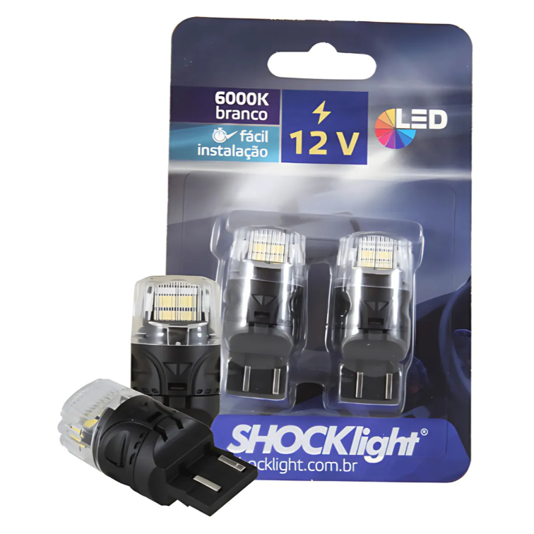 Par Lampada Led T20 2 Pontos Shock Light T20 Branco Branco-neutro em Oferta na Shopee