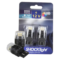 Par Lampada Led T20 2 Pontos Shock Light T20 Branco Branco-neutro